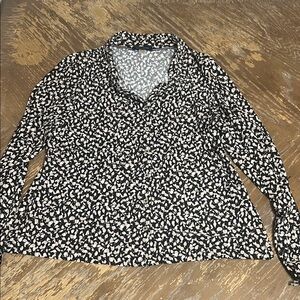 Tommy Hilfiger Black and White Patterned Top